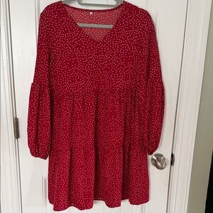 Banana Republic Factory Red and White Polka Dot Dress